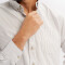 Camisa m/l oxford rayada beige