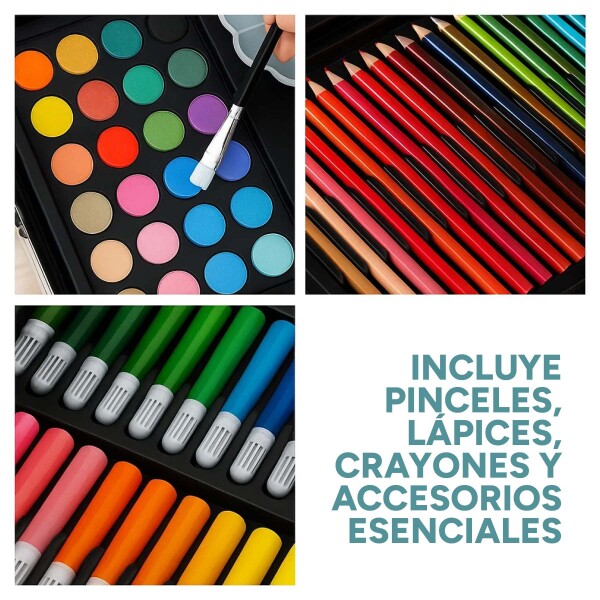 Set Valija Maletín Arte Escolar Didáctico 145 Piezas Pintar Variante Diseño Dinosaurio