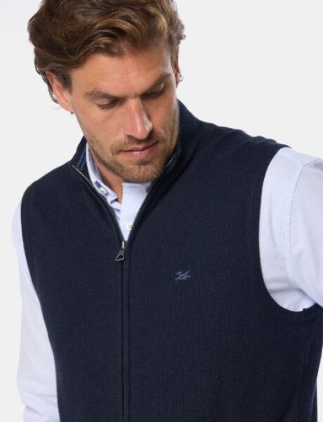 CHALECO TEJIDO DE ALGODON Azul