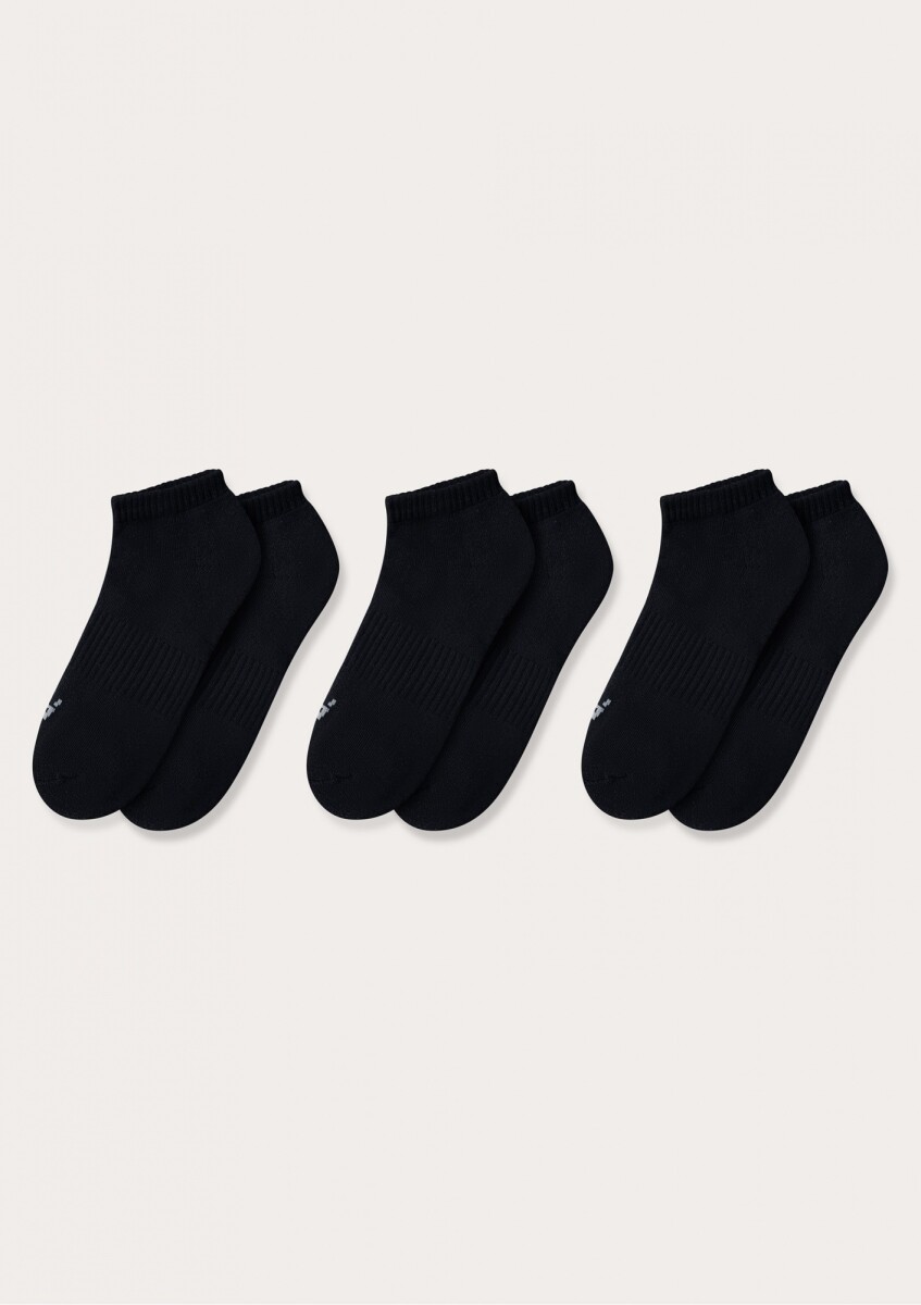 KIT CON 3 PARES DE MEDIAS ELASTIZADAS - NEGRO 