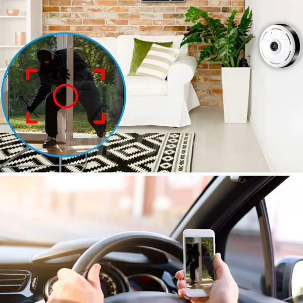 Camara Wifi Seguridad 360° 2Mp Vision De Pez Microfono Smart Variante Color Blanco