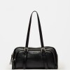 Cartera al hombro Lagoon en efecto cuero liso Negro