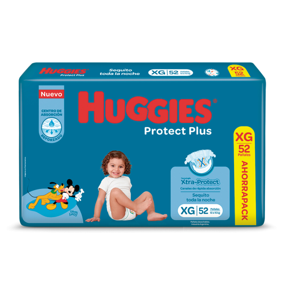 Pañales Huggies Protect Plus XG 52 Unidades 