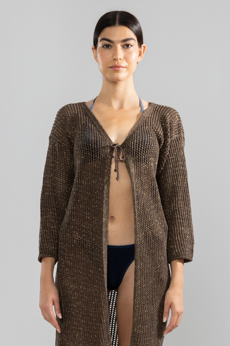 FRINGES CARDIGAN Chocolate
