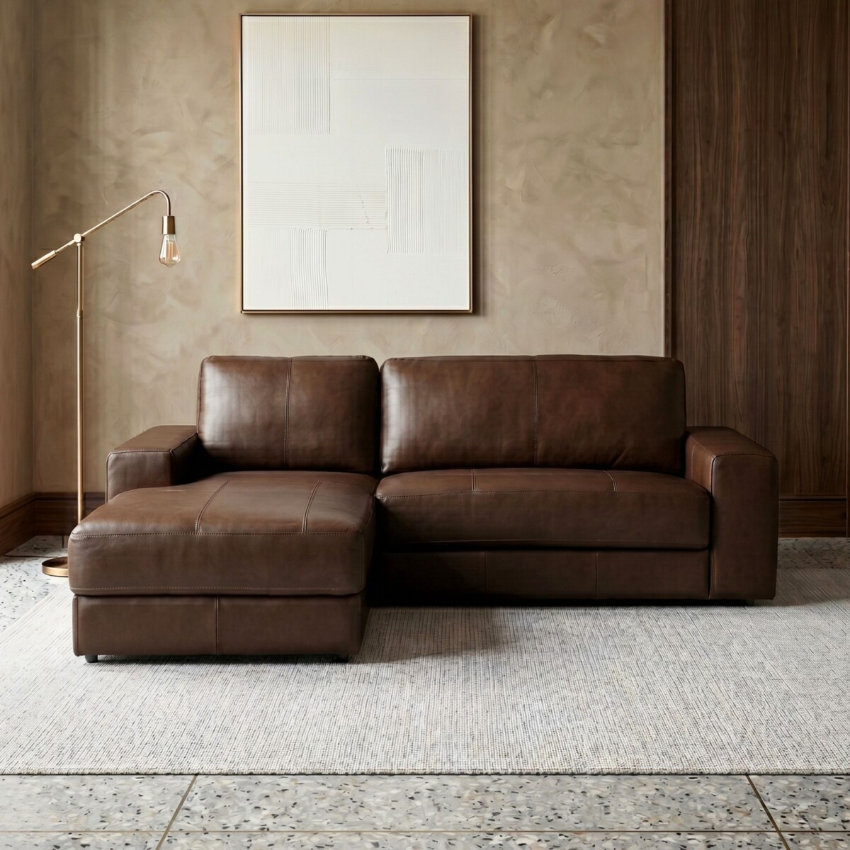 Sillón 3 cuerpos con Chaise - Como - Caramelo Derecho 