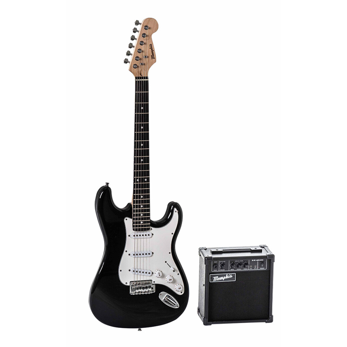 Pack Guitarra Eléctrica Memphis E01pk Strat Negro 