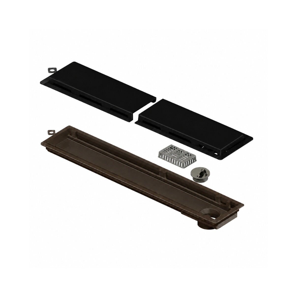 RECEPTACULO LINEAR PVC SIN SIFON TAPA NEGRA Receptaculo Linear Pvc Sin Sifon Tapa Negra