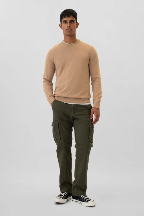 Buzo De Algodón Cuello Redondo Hombre Camel Hair