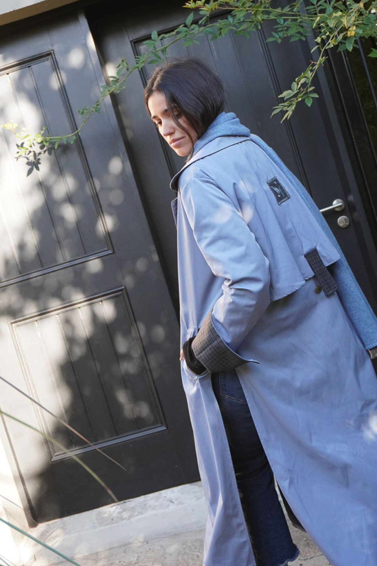 Tweed Rain Coat Celeste