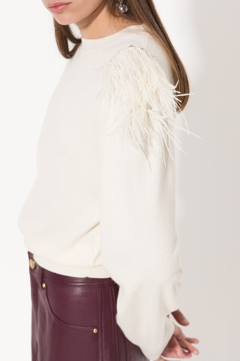 SWEATER FEATHERS Beige