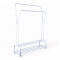 Perchero Organizador Metal Doble Con Zapatera Doble Blanco