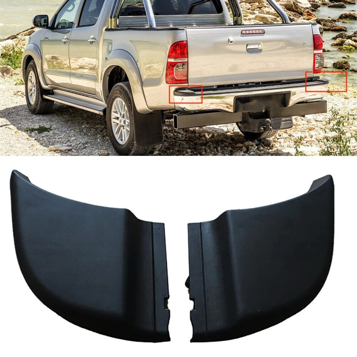 ACCESORIO EXTERIOR COMBO KIT PISADERAS PARAGOLPE TRAS HILUX 05/ 