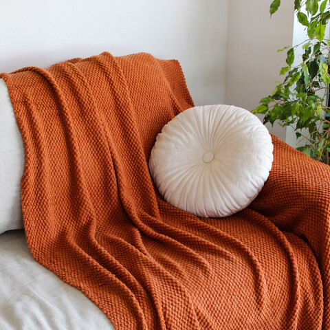Manta sillon y cama tejida 127x172cm ladrillo