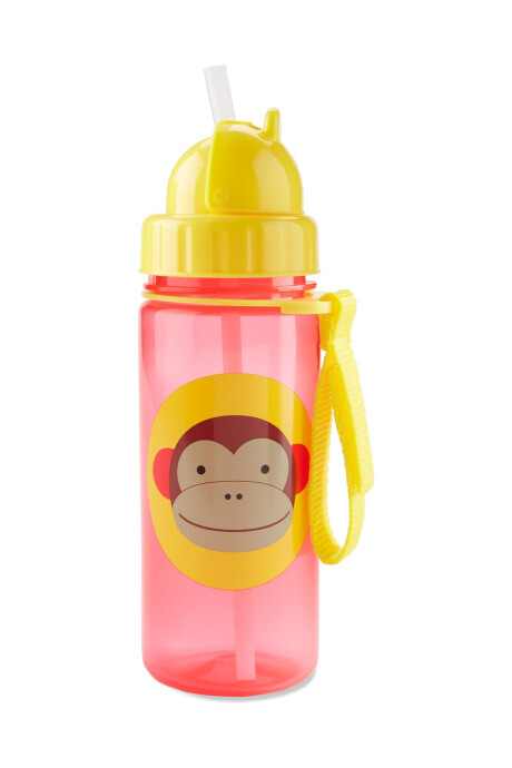 Botella Para Niños Con Sorbito Diseño Mono Sin color