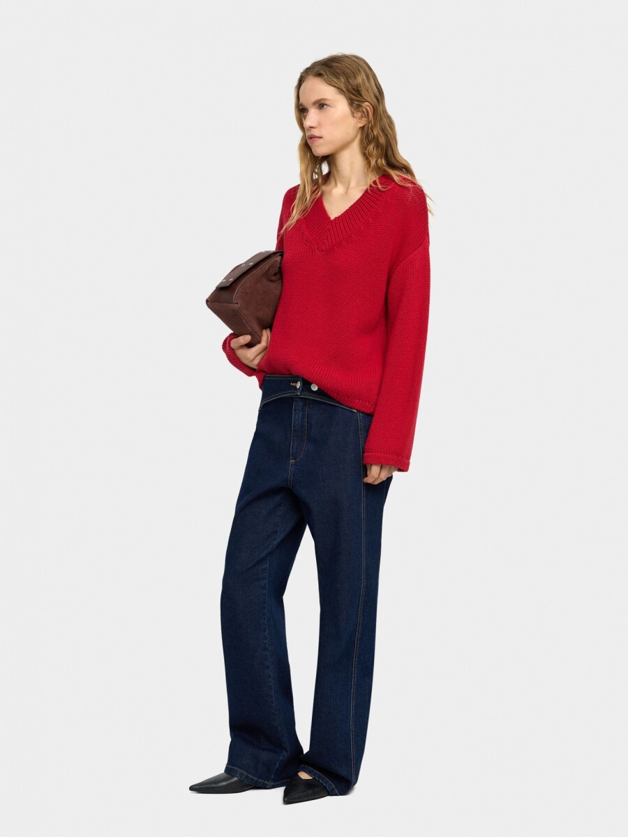Jersey De Punto De Algodón rojo