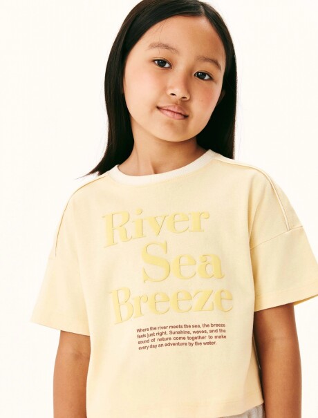 BLUSA MANGA CORTA INFANTIL CON ESTAMPA AMARILLO