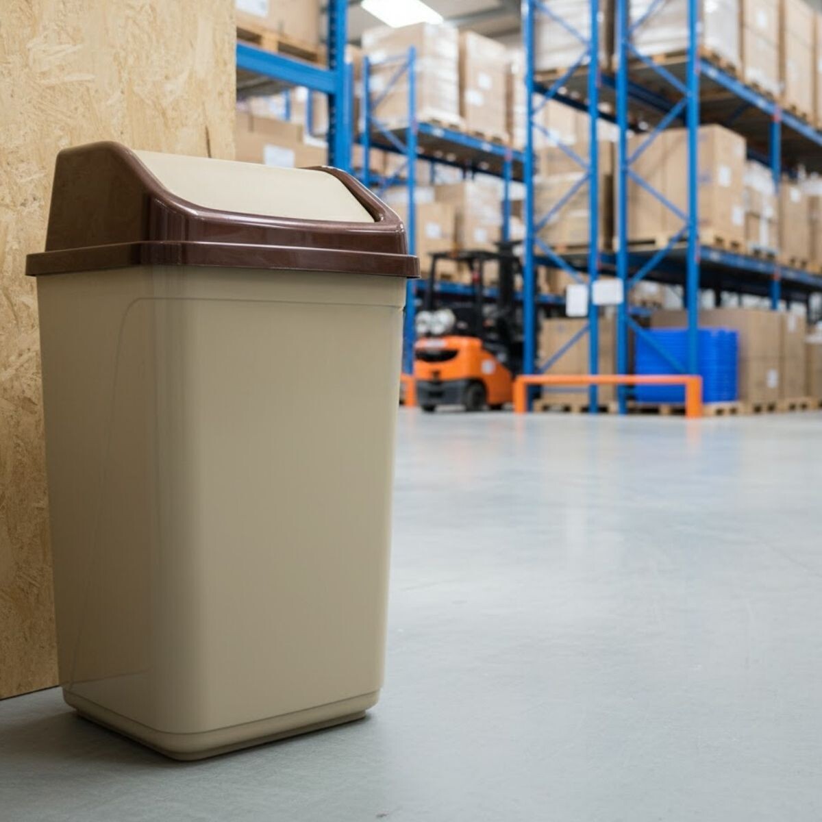 Tarro de residuos 50L con tapa vaivén - BEIGE 