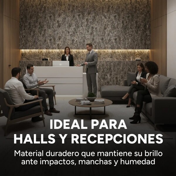 Placa PVC Símil Mármol 3mm Con Detalle Área Útil 2,20×1,22m Mármol Gris