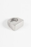 Anillo ajustable rectangular plateado