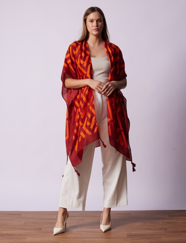 Kimono Printed ANARANJADO/MULTI
