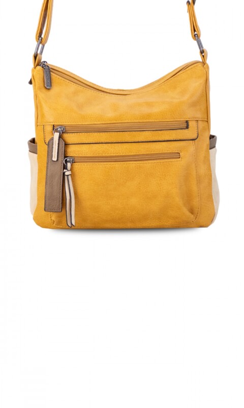 BANDOLERA MORRAL TERRANOVA MOSTAZA, ARENA Y TABACO