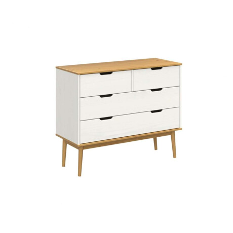 Comoda 4 Cajones Linea Nordica Roble/Blanco