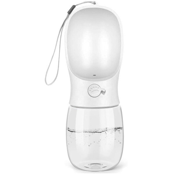Bebedero Portatil Mascotas Botón Dispensador Agua Viaje Color Variante Blanco
