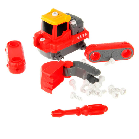 Robot Dragón Transformer 5x1 Autos De Construcción Rojo