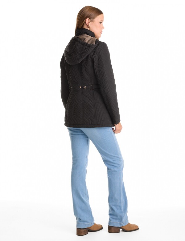 Campera Capitoneada & Cintura Ajustable NEGRO