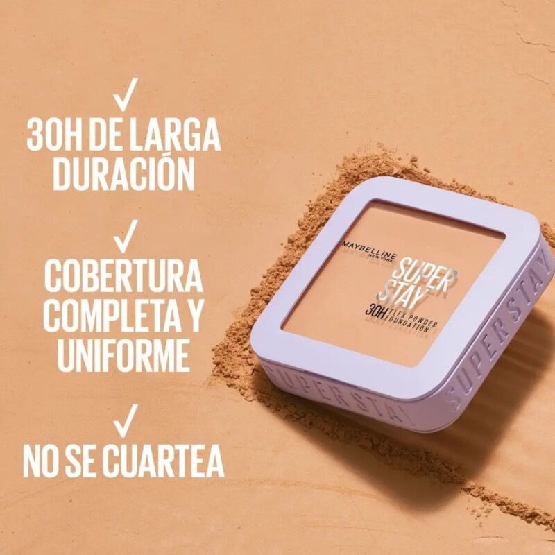 Base En Polvo Maybelline Super Stay 30h Flex Tono 120