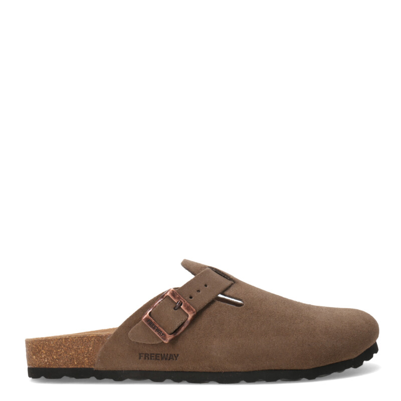 Sandalia de Hombre Freeway Zueco Casual 1 Hebilla Taupe