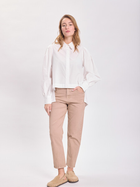 Pantalón jean carrot Beige