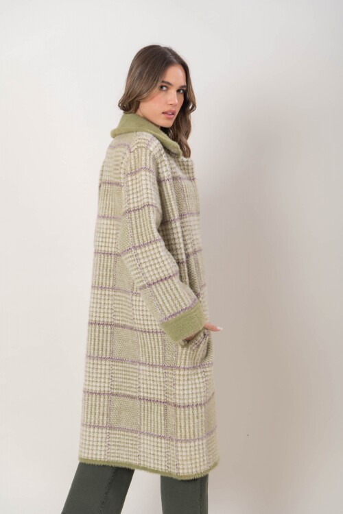 Chaquetón tejido largo Moosh Verde