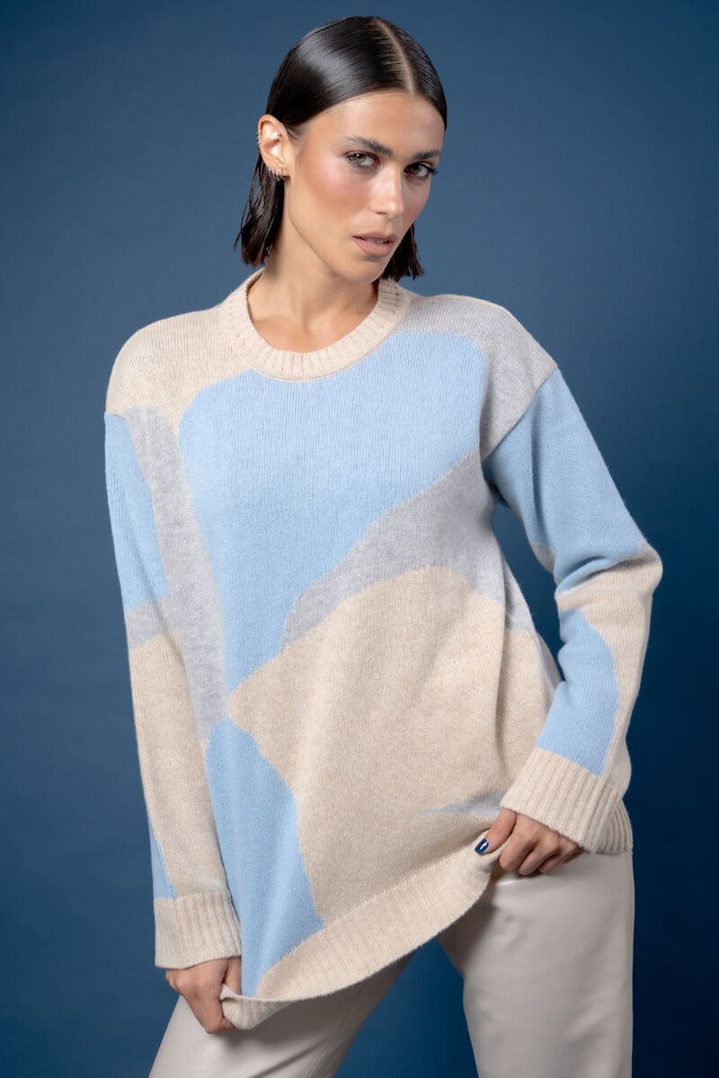 Buzo sierra - Celeste combinado 