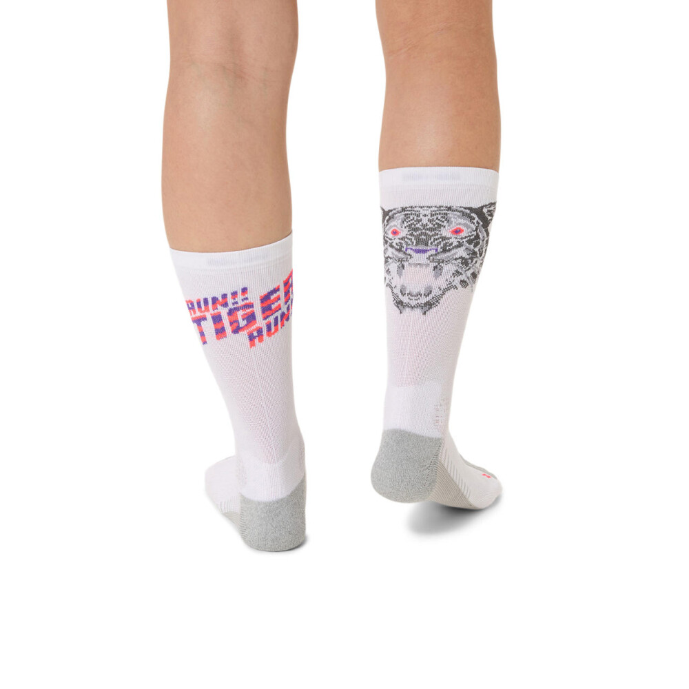 Medias Running Performance Run Sock Crew Unisex Brilliant White/flash Red/edo Purple