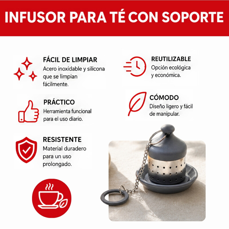 Infusor con soporte INOX