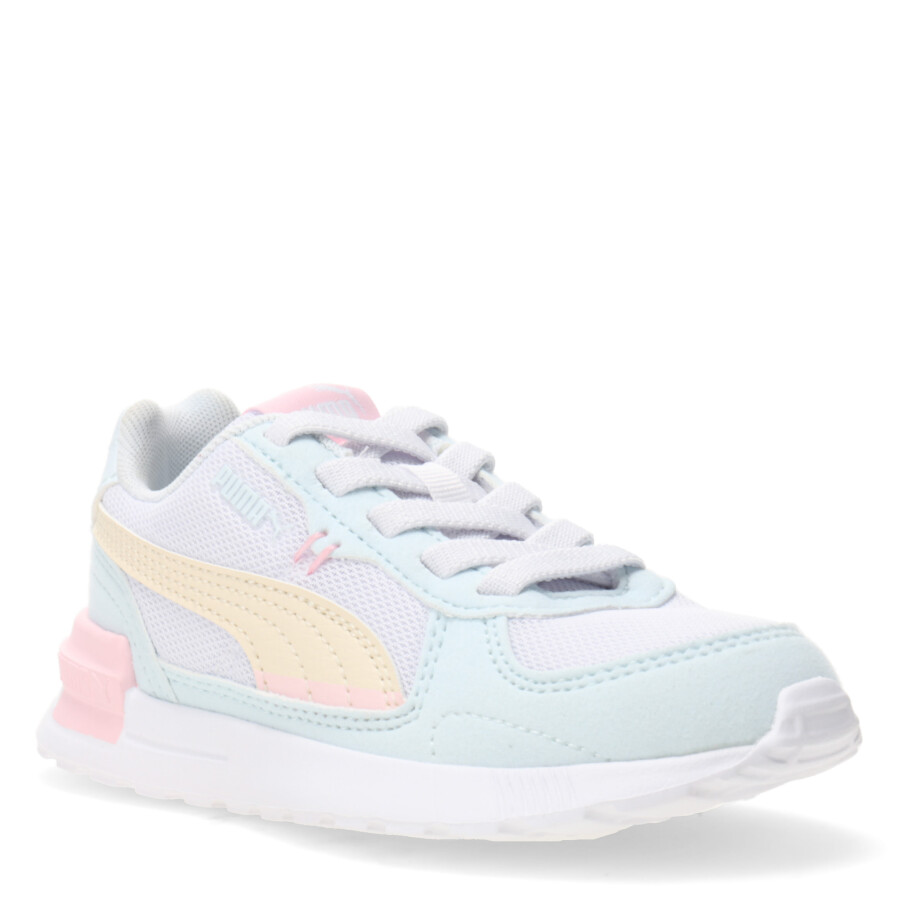Championes Infantiles Puma Graviton AC Blanco - Verde - Amarillo