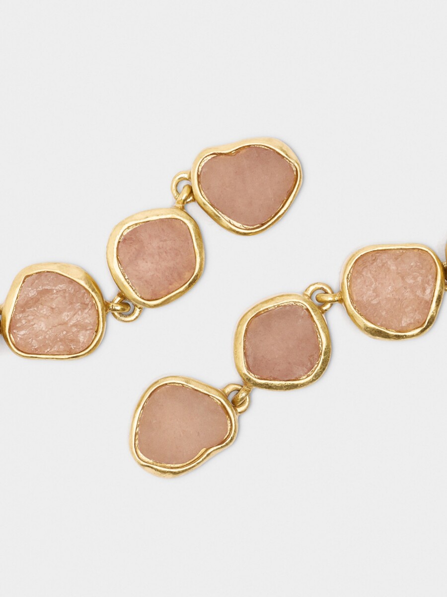 Pendientes Largos De Piedras rosa