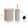 Set Papelera y Cepillo para Baño Plastico - Beige Set Papelera y Cepillo para Baño Plastico - Beige