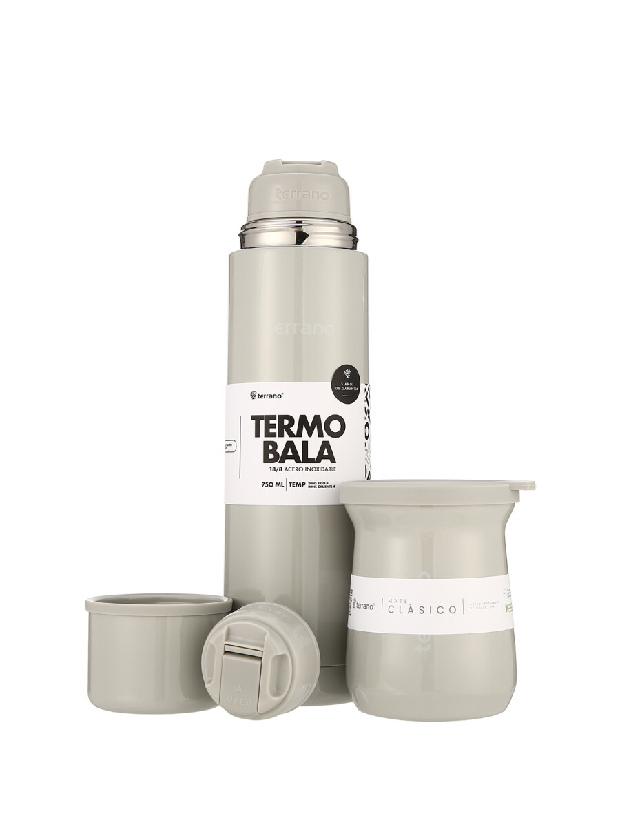 Kit Acero Bala Metalizado - 750mL + Mate Tradicional - Oliva 