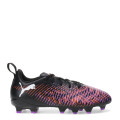 Championes de Fútbol 11 Infantiles Puma Future 8 Play FG/AG Negro - Anaranjado - Violeta