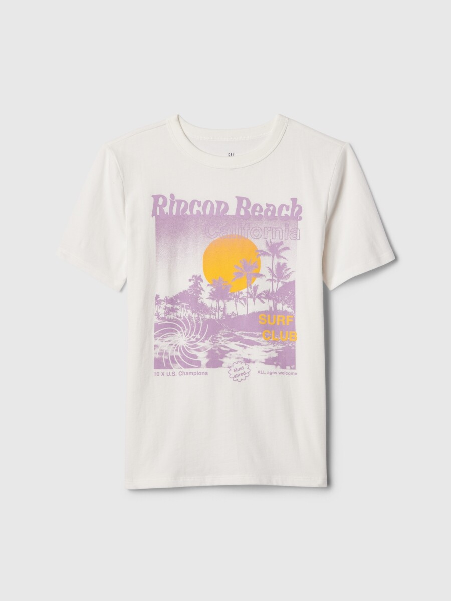 Remera Gràfico Manga Corta Niño - New Off White Opt1 