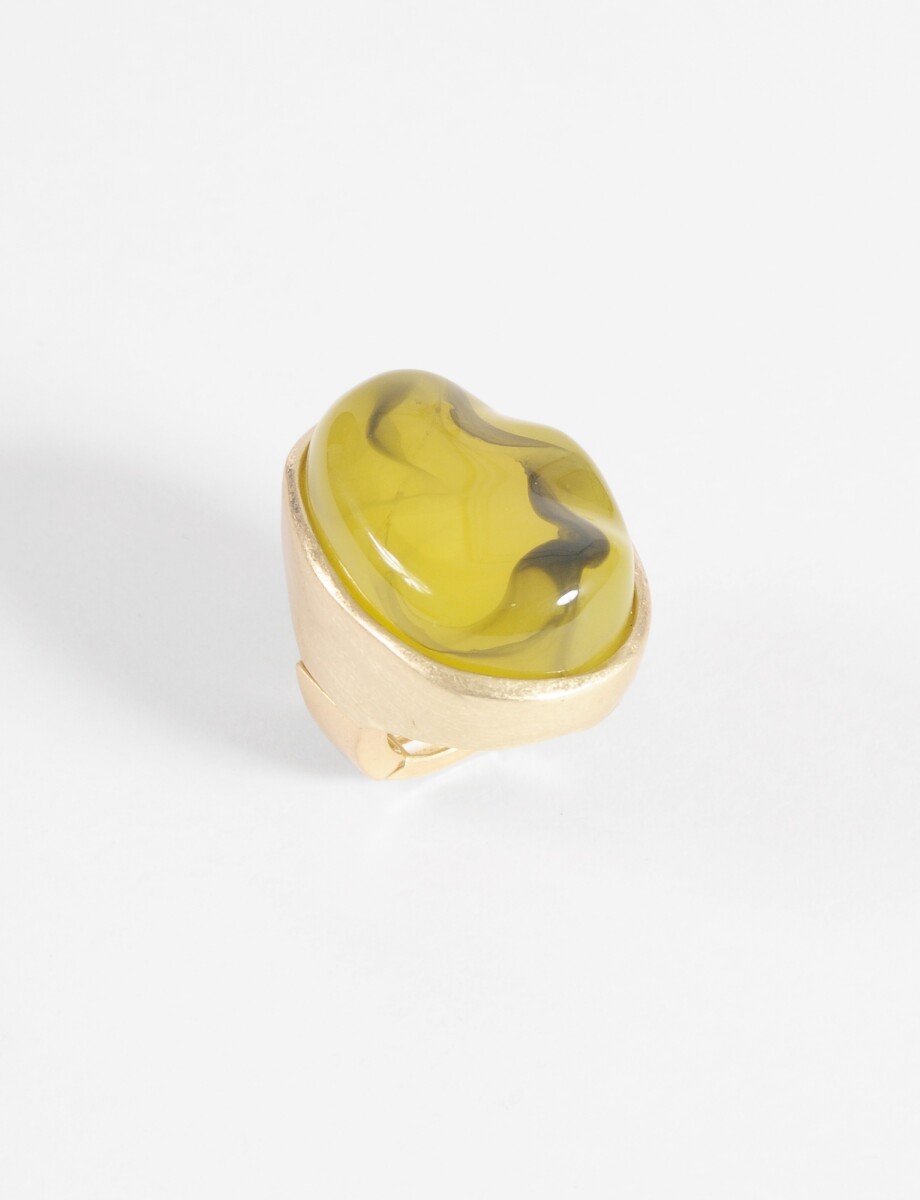 Anillo ajustable piedra color - verde 