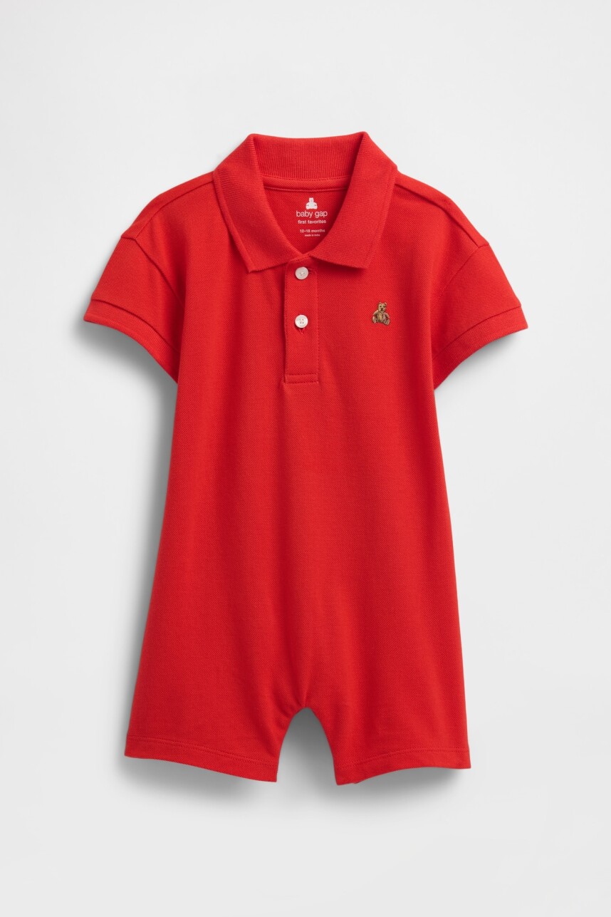 Enterito Polo Manga Corta Bebé Poster Red