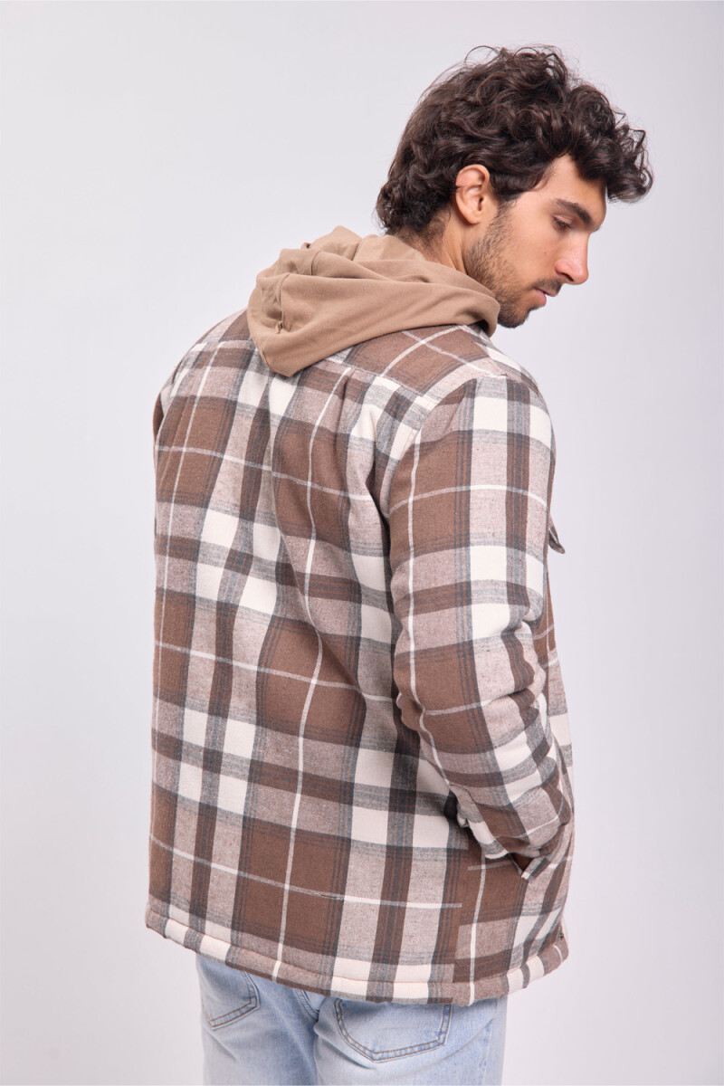 Sobrecamisa franela cuadros Tostado