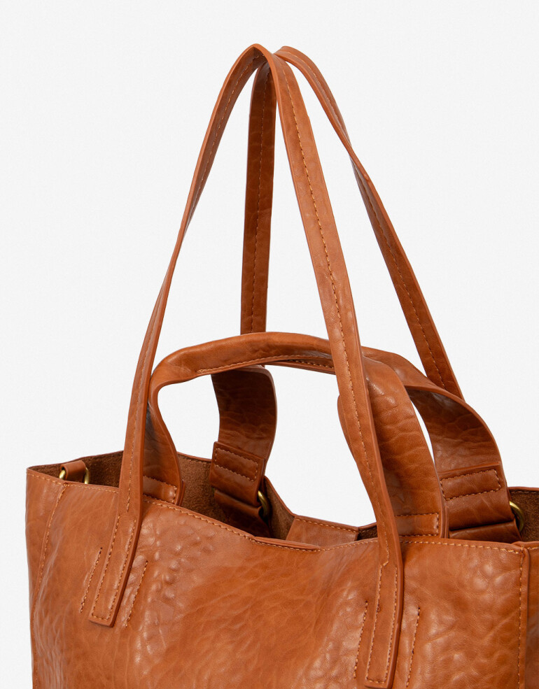 Shopper Shopper Con Doble Asa - Marron Suela