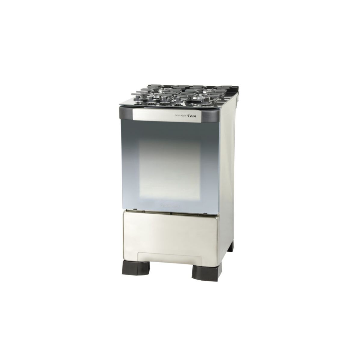 Cocina Tem Celebracion Glass 4 Hornalla Gas Inox C/gril Z2713 