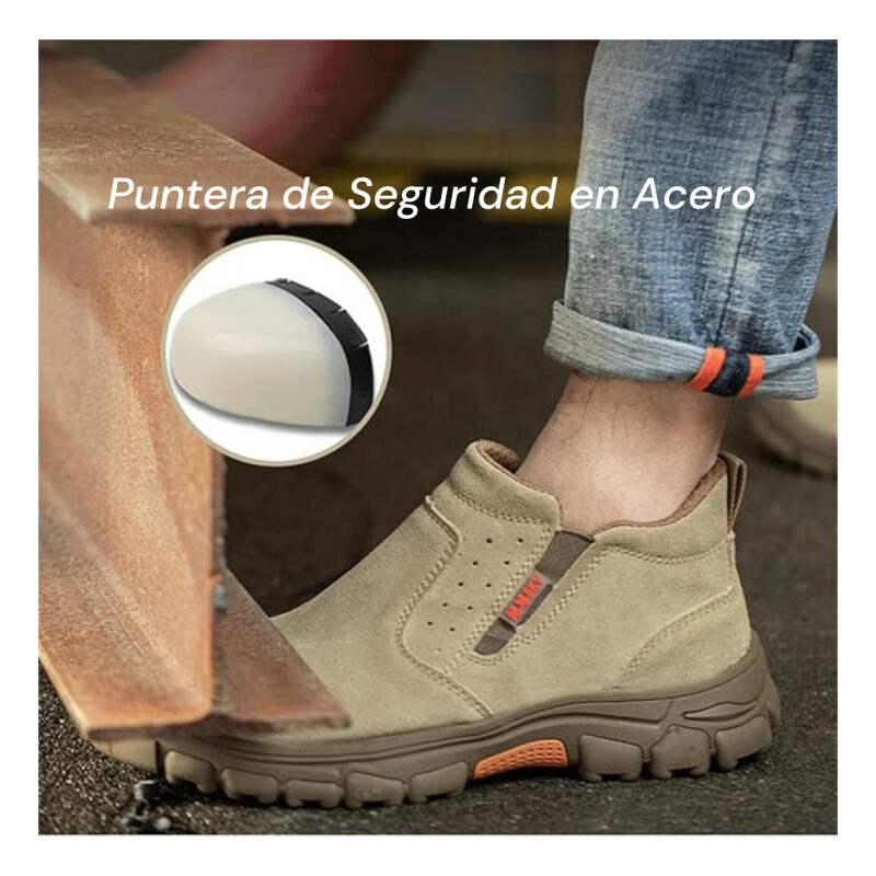 Calzado De Trabajo Seguridad Punta Reforzada Estilo Bota Beige