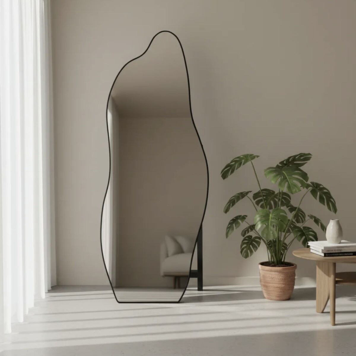 Espejo Lumax Degra Diseño Moderno Irregular 60 x 165cm - Negro 