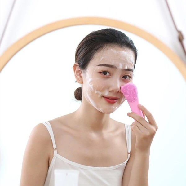 Masajeador Limpiador Cepillo Facial Cutis Nariz Maquillaje Variante Color Celeste
